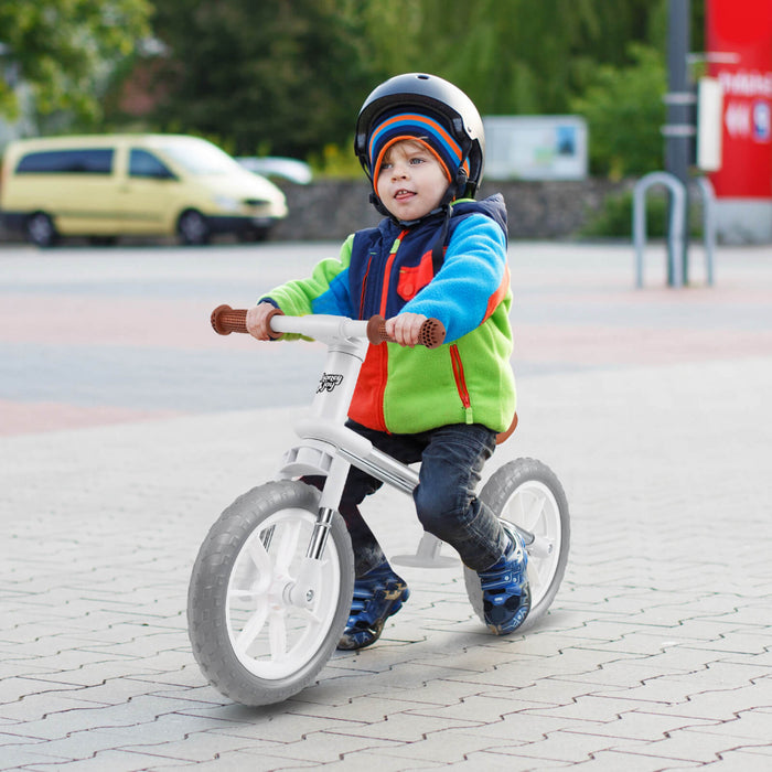Honeyjoy 12\" Equilibre Velo 2 Roues Velo Pour Enfants Avec Siege Reglable Blanc