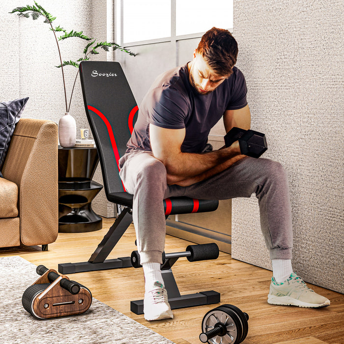 Soozier Banc d'exercice pliable et reglable pour salle de sport a domicile