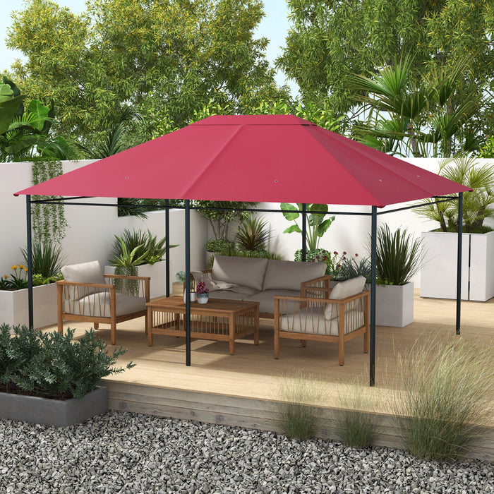 Outsunny 10' X 13' Verriere De Remplacement Couverture, Vin Rouge