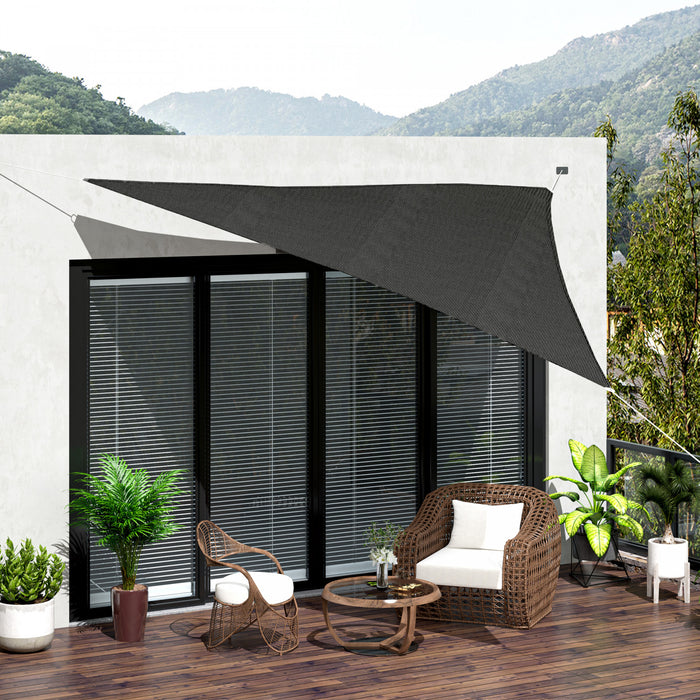 Outsunny Toile D'ombrage Triangulaire Avec Lumieres Led 90% Anti-uv