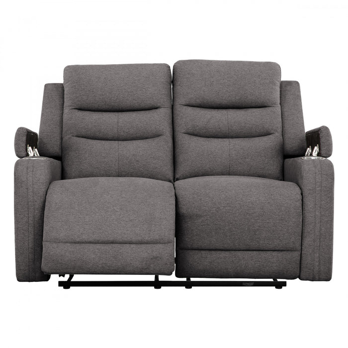 Causeuse inclinable electrique Preston de 54 po rembourree - Gris