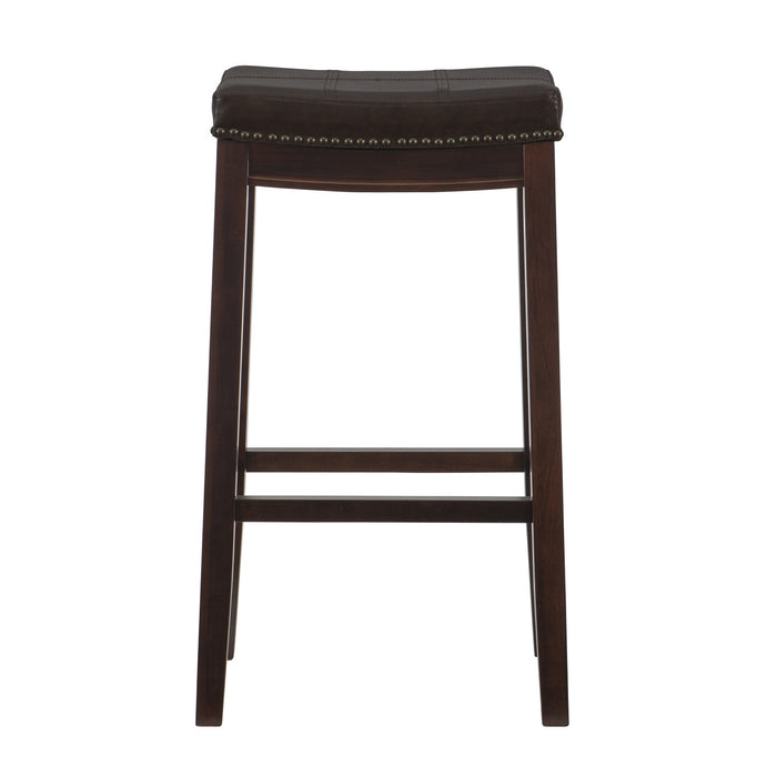 Tabouret bar Claridge en similicuir et sans dossier - brun