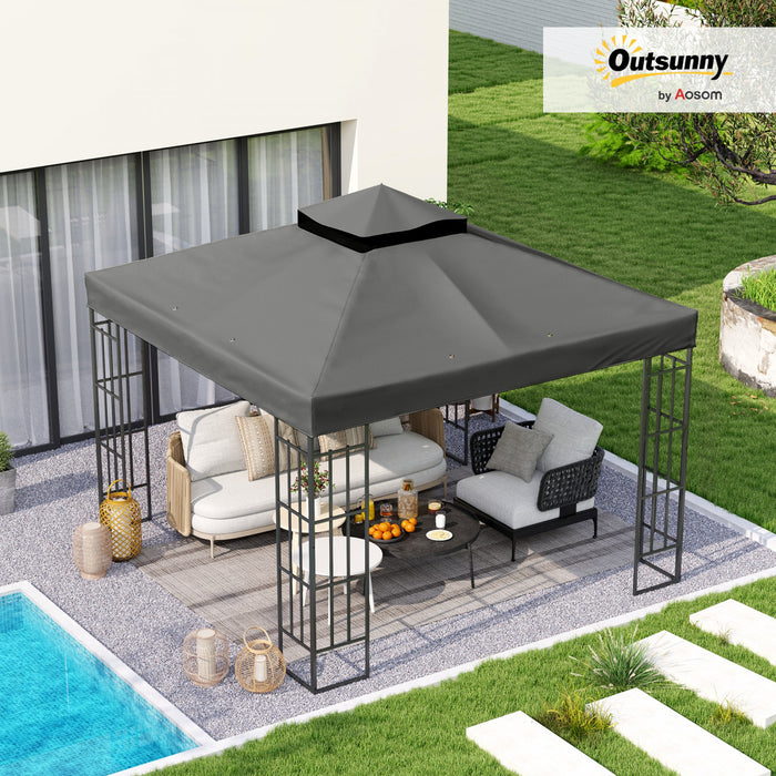 Outsunny Couverture de remplacement pour gazebo a deux etages, gris fonce