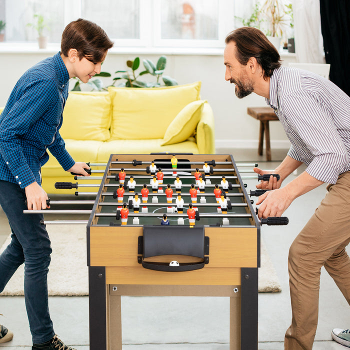 Soozier 43'' Table Multi-jeux 4 En 1 Compacte, Table De Billard, Hockey, Table De Tennis, Jeu De Baby-foot Avec Tableaux De Score, Balles, Queues, Craie, Pinceau, Pour Toute La Famille