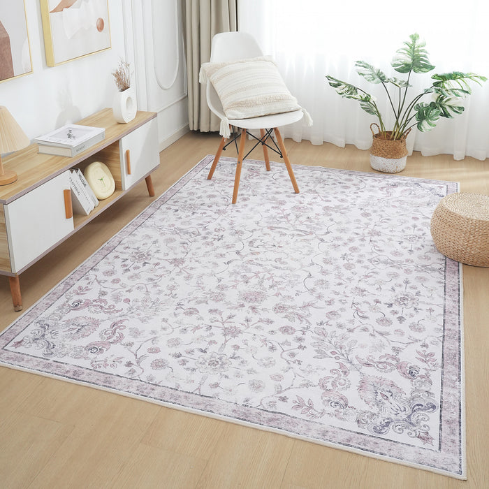 Aqua Primavera Tapis Lavable Et Antiderapant A Poils Ras 8'x10'