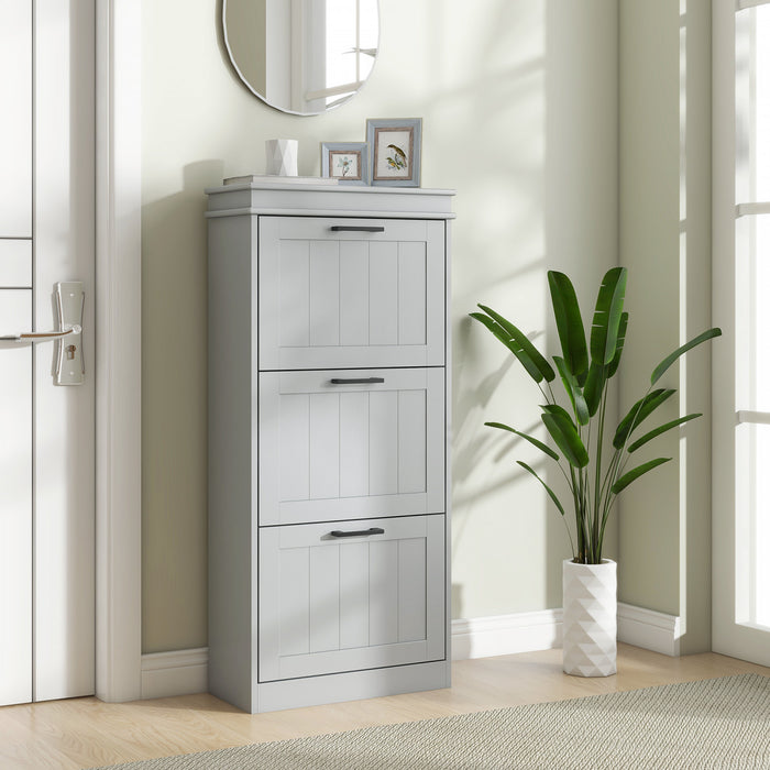 HOMCOM Armoire a chaussures avec tiroirs rabattables et etagere reglable