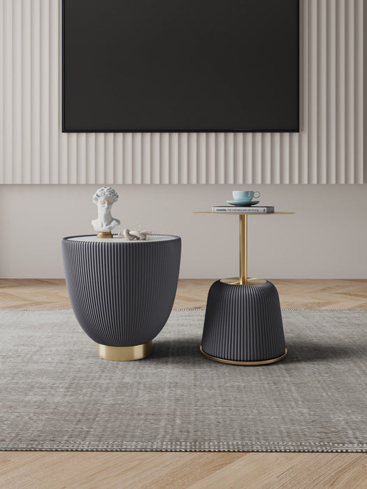 Table d’appoint moderne Anderson 2 pieces en gris