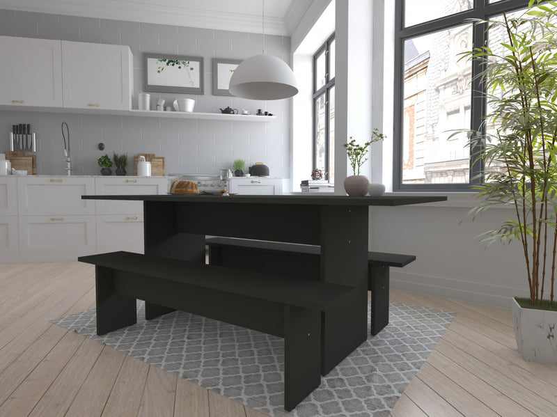 Ensemble de salle a manger moderne Nomad 3 pieces en charbon