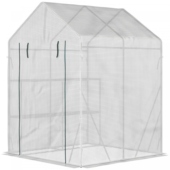 Outsunny Serre Pour L'exterieur, Serre Portable Avec Etagere A 2 Niveaux