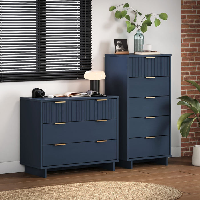 Ensemble de commode 2 pieces Granville Modern en bleu minuit
