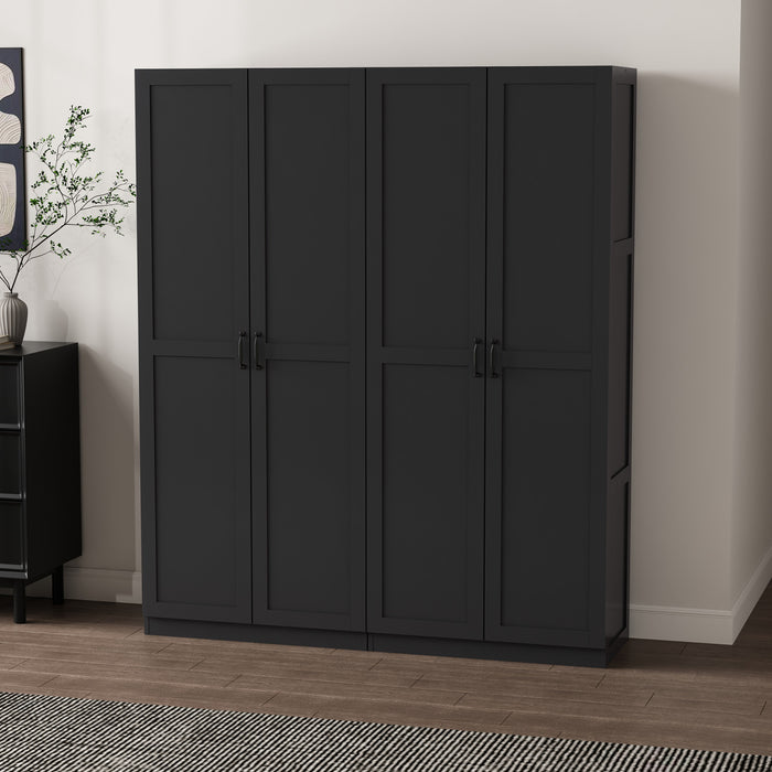 Armoire-penderie moderne Cornelia 2 pieces en noir