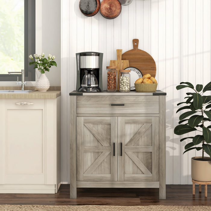 HOMCOM Buffet avec 1 tiroir, 1 armoire de rangement, Gris