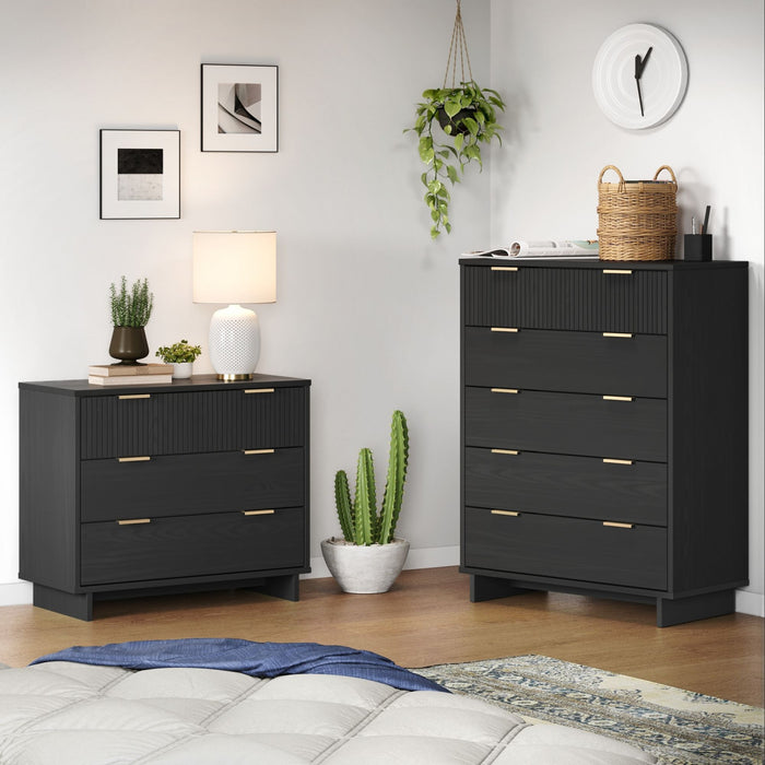 Ensemble de commode 2 pieces Granville Modern en gris charbon