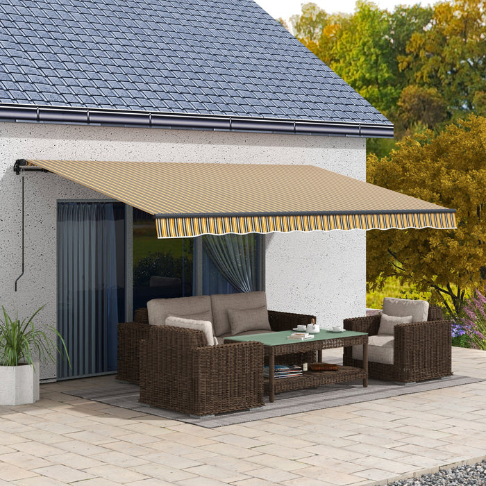 Outsunny 15' X 10' Auvent Retractable, Abri Pare-soleil, Jaune
