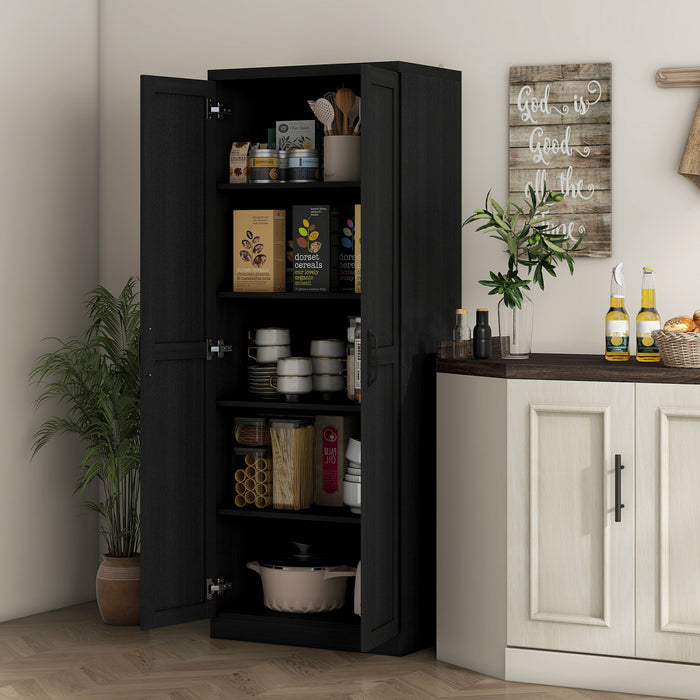 HOMCOM Armoire de rangement pour garde-manger avec portes et etageres