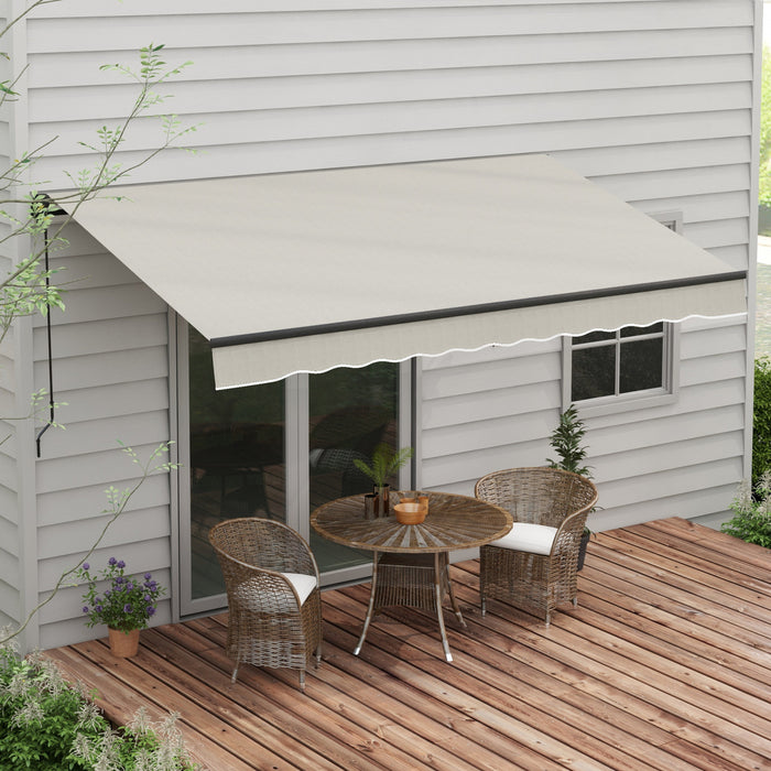 Outsunny 12' X 10' Auvent Retractable, Abri Pare-soleil, Gris Clair