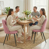 HOMCOM Dining Chairs Set of 4 Kitchen Chairs with Metal Legs Pink
