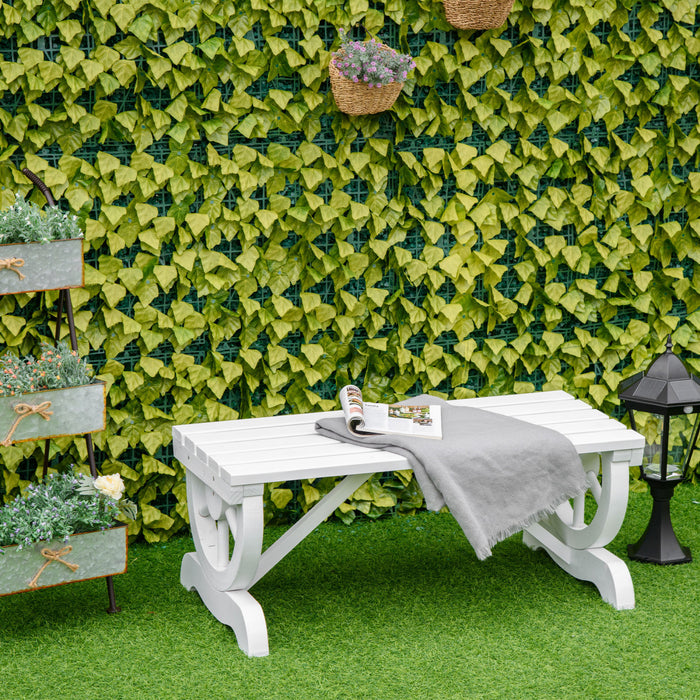 Outsunny Banc D'exterieur En Bois Rustique, Banc De Jardin, Blanc