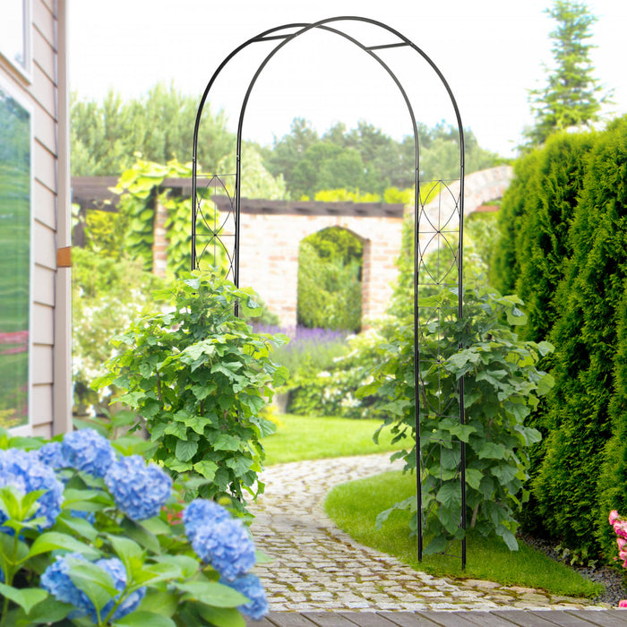 Outsunny Arche De Jardin Treillis En Metal Pour Tonnelle De Patio, Noir