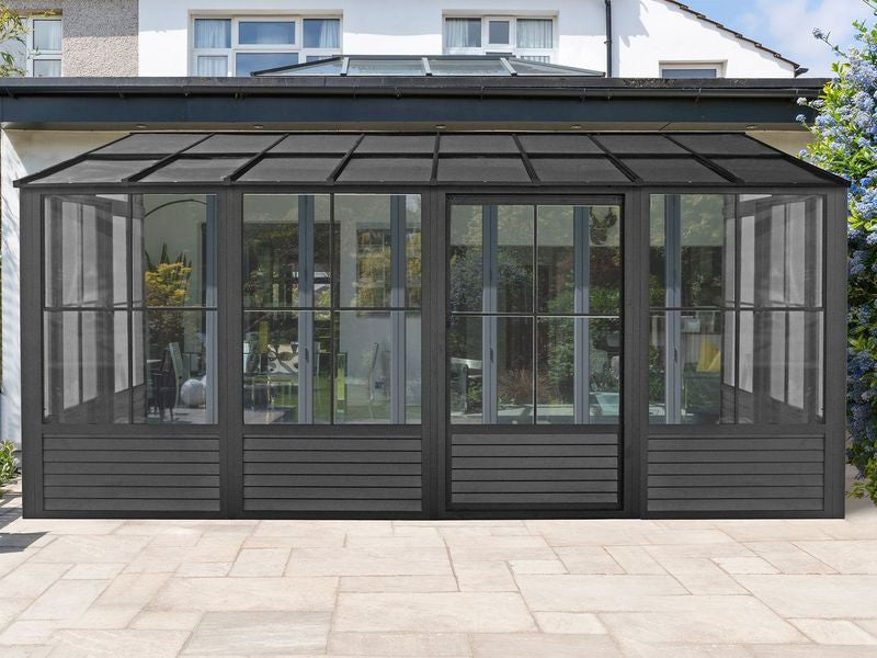 Florence - Solarium Mural 10x16 Toit En Polycarbonate Noir