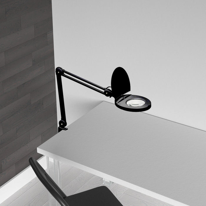 Lampe à loupe de Dainolite avec fini noir et ampoule à DEL de 8 W