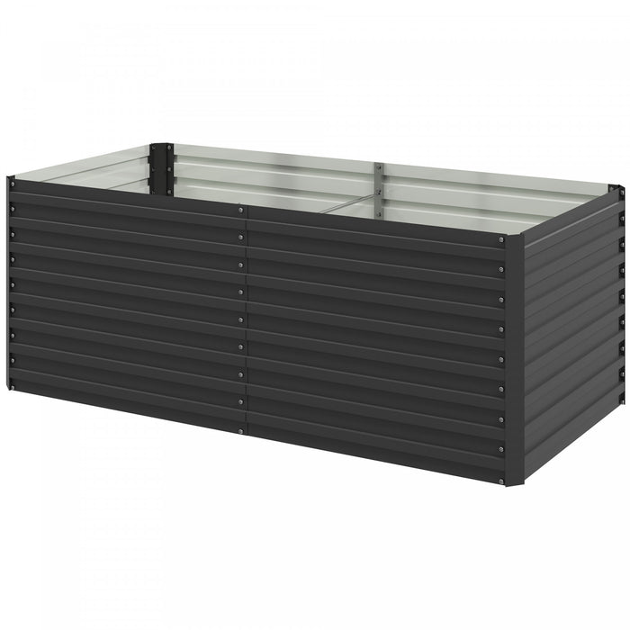 Outsunny Lit de jardin sureleve, jardiniere 5' x 3' x 2', gris fonce