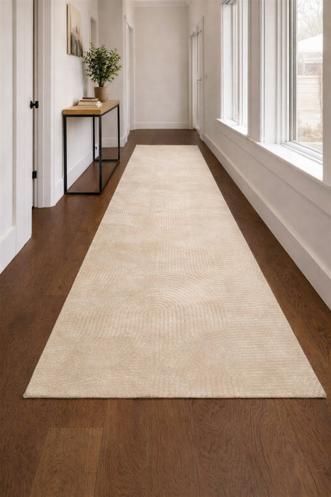 Tapis Lavable/Contemporain Elion 2'8\" x 8'0\" en Creme