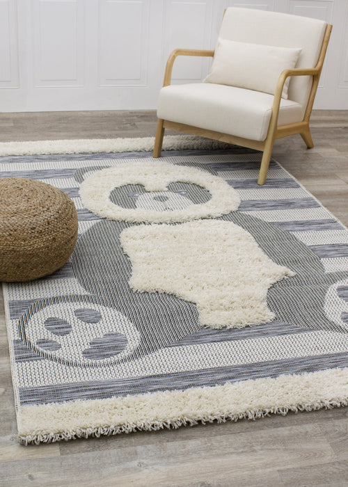 Carpette à motif de panda pour enfants - 5 pi 3 po x 7 pi 7 po