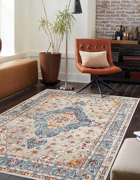 Tapis Traditionnel Daria 5'0\" x 8'0\" en Gris