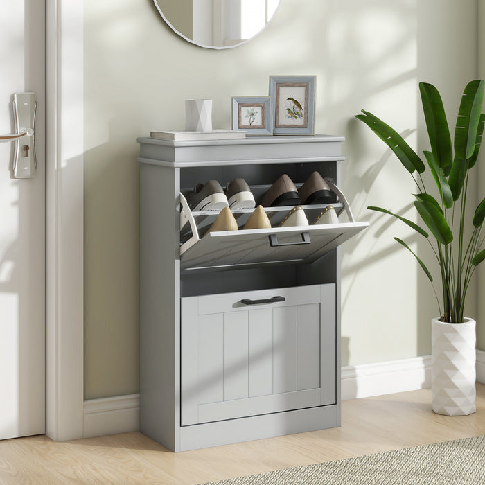 HOMCOM Armoire a chaussures avec tiroirs rabattables et etagere reglable