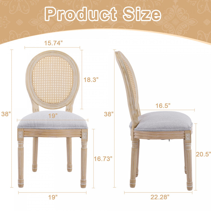 Ethan lot de 2 chaises de salle a manger en bois massif (hevea) avec assise rembourree, gris