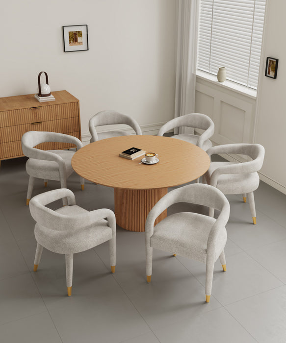 Ensemble de salle a manger Aspen et Hathaway Modern Industry Chic 7 pieces en finition Poussiere d’or et Naturel