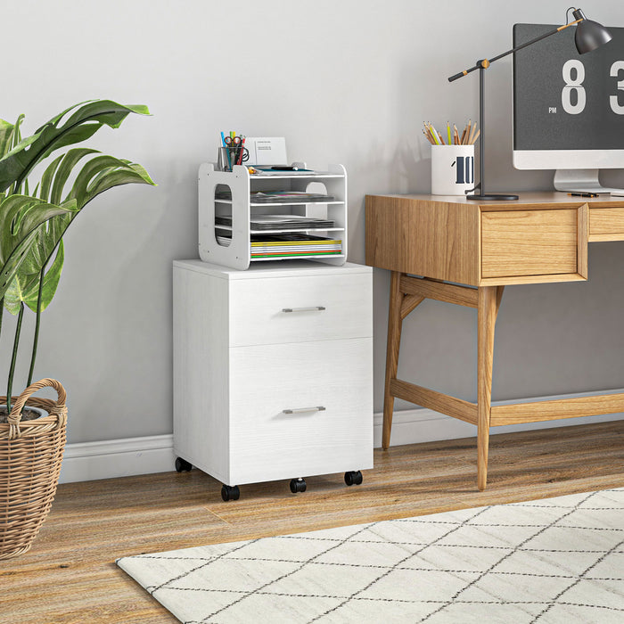 Vinsetto Classeur Pour Dossiers Lettre Ou A4 Avec Roulettes 2 Tiroirs