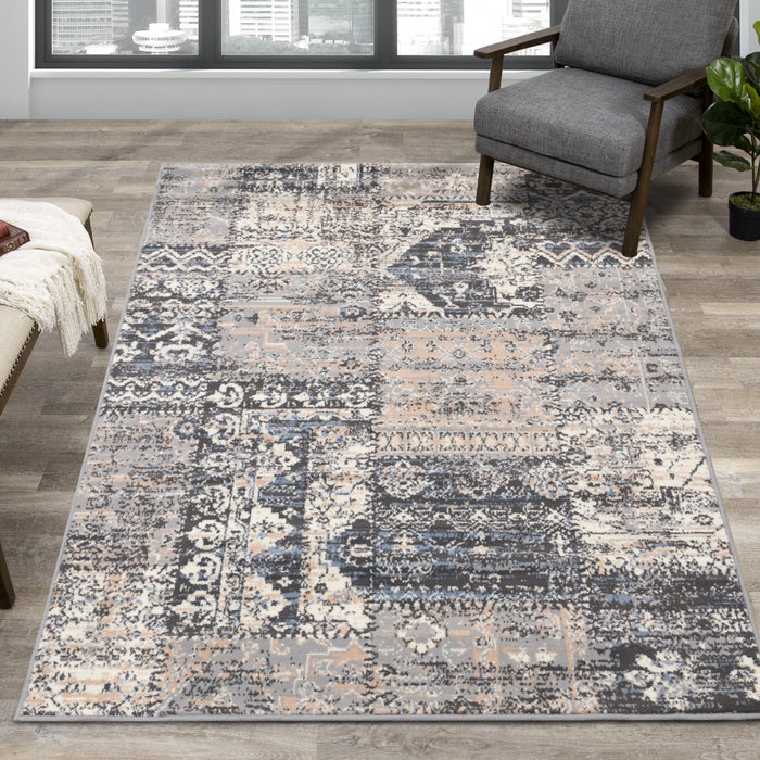 Carpette Florence à motif patchwork pour l’intérieur - 4 pi 7 po x 6 pi 7 po