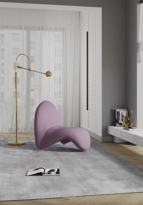 Fauteuil d’appoint moderne en melange de laine MoMa, violet – Lot de 2