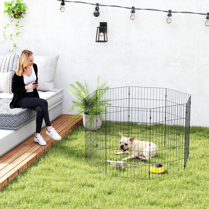 Parc a Chiens en Metal Extensible et Pliable pour Chiens de Petite et Moyenne Taille