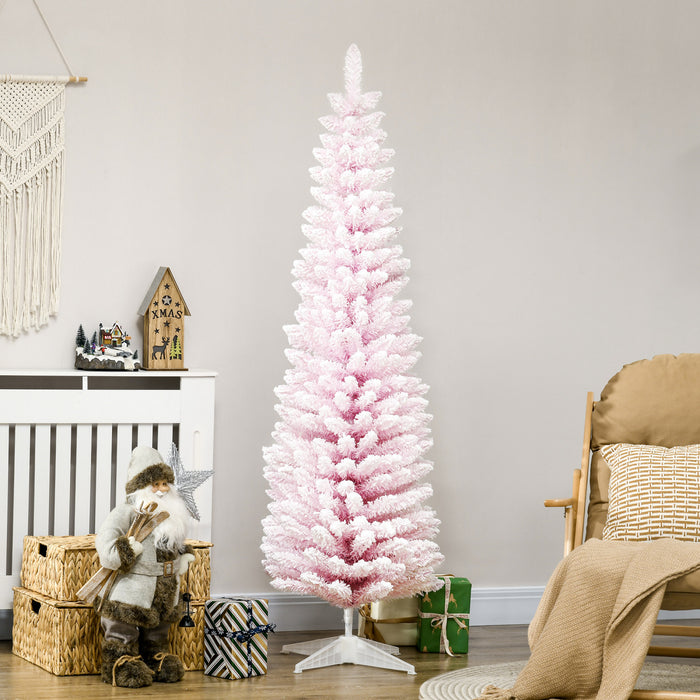 Homcom Arbre De Noel Artificiel Crayon Avec Branches Floquees De Neige