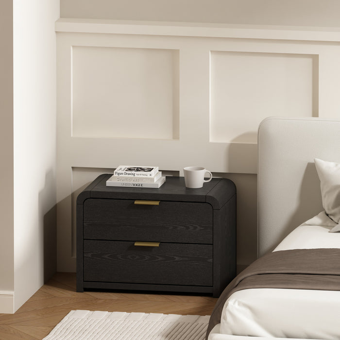 Table de nuit Grace Modern 28\" en noir et or
