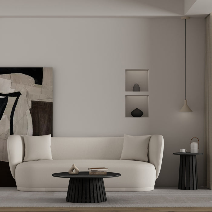 Ensemble de 2 tables Layla style scandinave moderne : table basse et table d’appoint, coloris noir