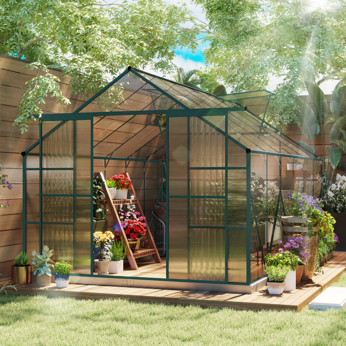 Outsunny Serre de Jardin en Polycarbonate avec Toit Reglable, Transparent