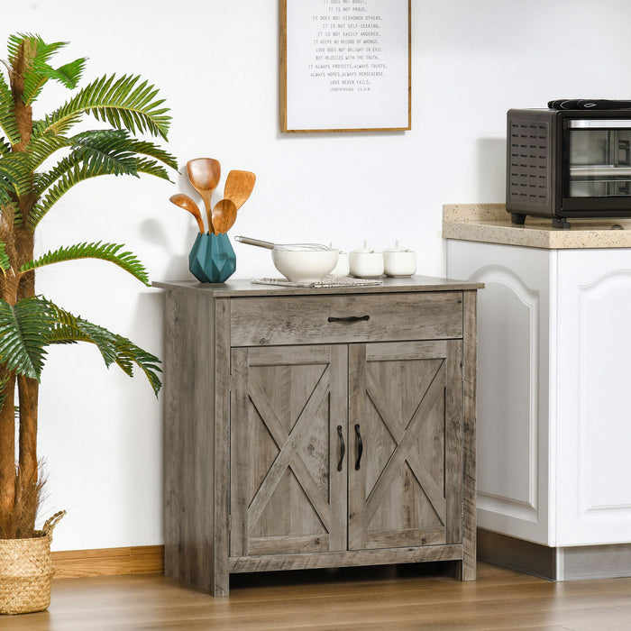 HOMCOM Buffet armoire buffet avec porte de grange