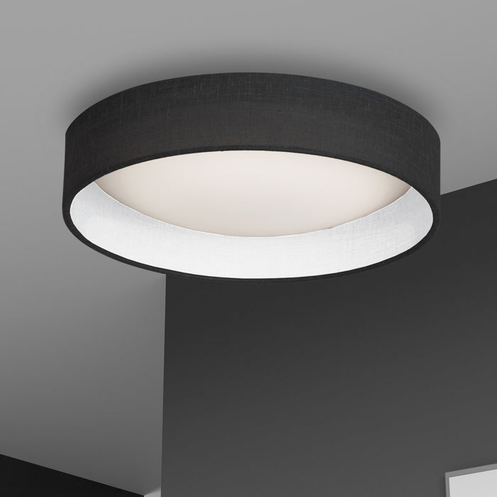 Plafonnier affleuré Cfled de Dainolite de 15 po avec abat-jour noir