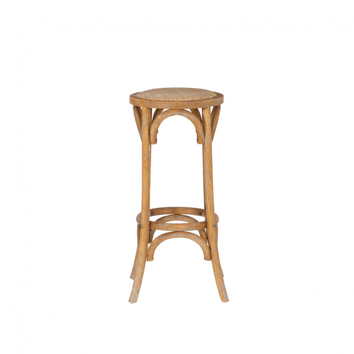 Tabouret bar Rae en rotin et sans dossier - naturel