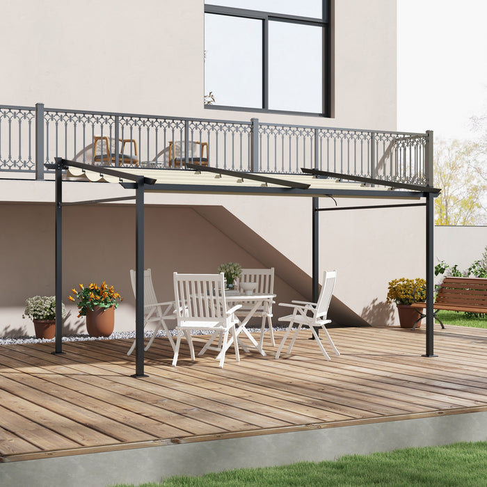 Outsunny - Pergola Metallique Avec Toit Coulissant - Auvent De Pergola