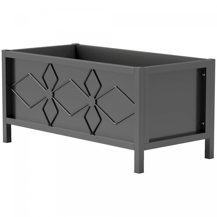 Outsunny Jardiniere galvanisee avec trous de drainage, lit de jardin