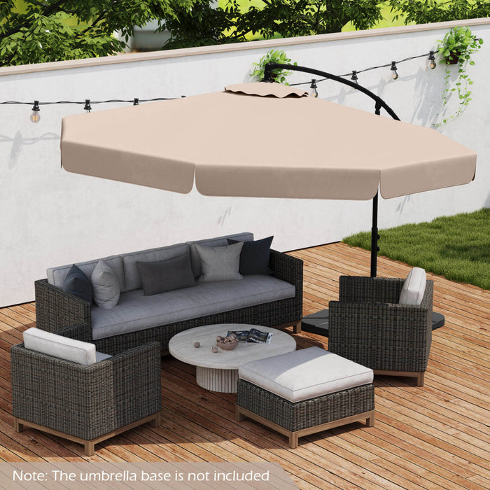 Costway Parasol suspendu deporte de 10 pieds, parasol cantilever de patio avec housse beige