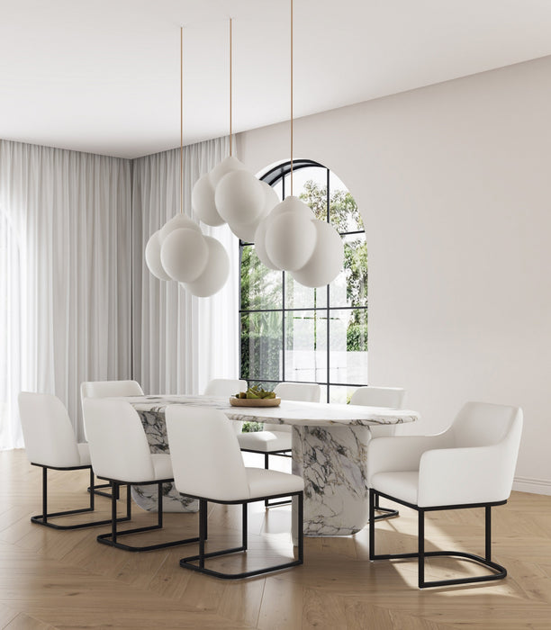 Ensemble de salle a manger moderne Serena 8 pieces en ivoire