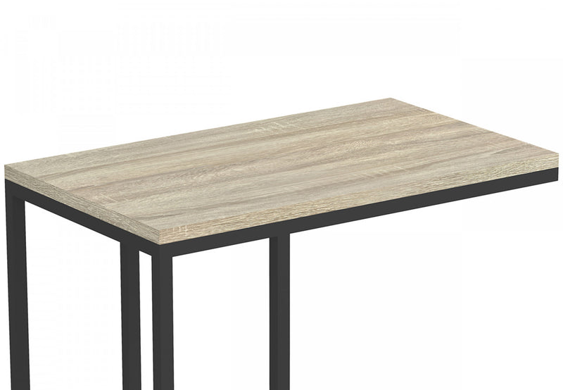 Table de bout en forme de C de 19 po avec armature en métal - taupe foncé
