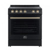 Leonardo Espresso 30" Slide-In Electric Range in Black 5.0 cu. Ft. -FFSEL6022-30BLK | Cuisiniere electrique encastrable Leonardo Espresso 30 po, noire, 5 pi³ - FFSEL6022-30BLK