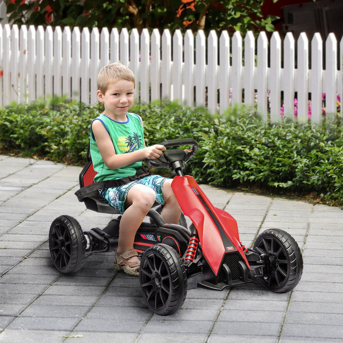 Aosom Kart Electrique, Voiture De Course Exterieure 12 V Pour Enfants, Avec Marche Avant Et Arriere, Vitesse Reglable, Ages De 3 A 8 Ans, Rose